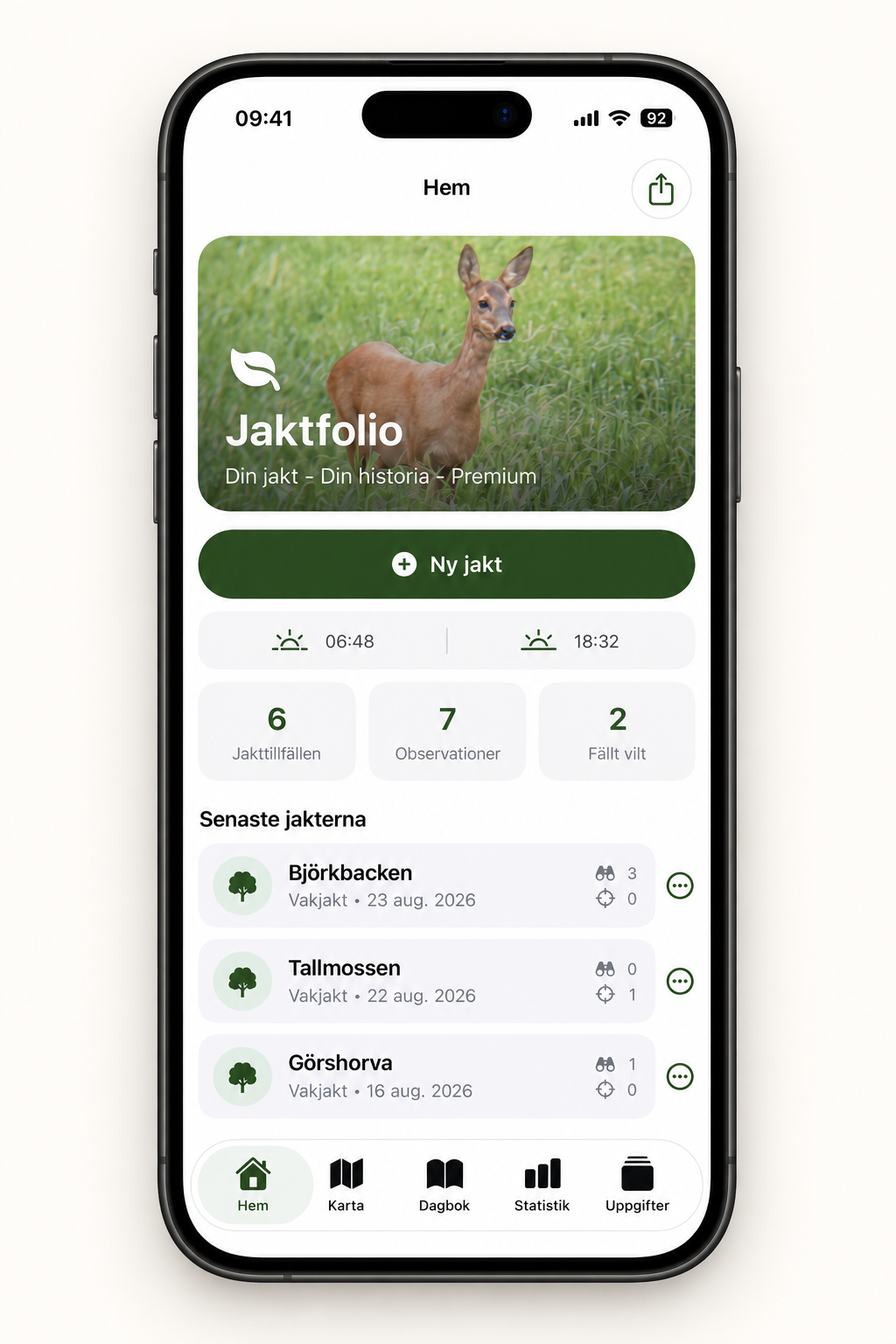 Jaktfolios startsida